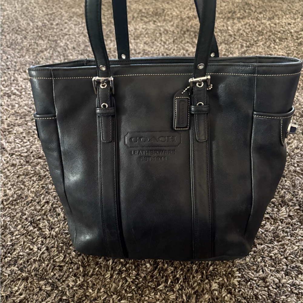 Coach Black Leather Shoulder Bag